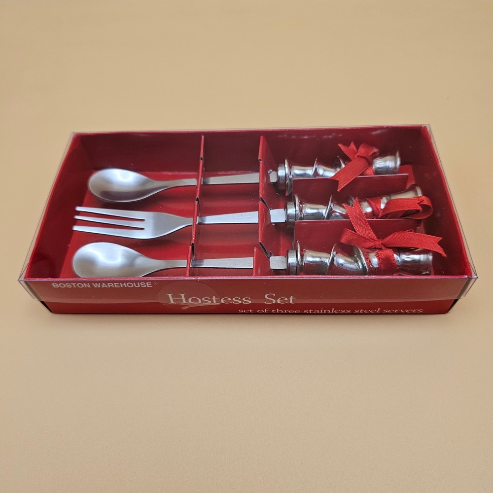 Boston Warehouse Hostess Set Set of Three Stainless Steel Servers Model 04181 - Picture 5 of 11